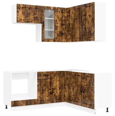 Produktbild von vidaXL Kücheneinheit LUCCA 8 pcs Geräucherte Eiche Holzwerkstoff