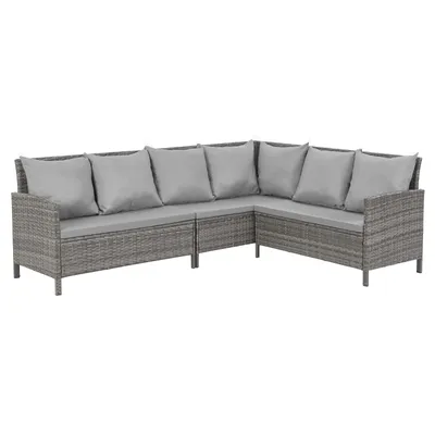 Produktbild von SVITA MADISON Polyrattan Lounge Gartenmöbel Rattan Set in Grau