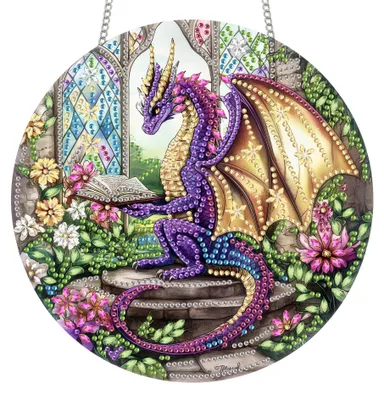 Diamond Painting Hänger, Acryl, 20x20 cm, Dinosaurier, DIY