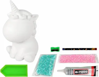 Produktbild von LEAN Toys 15626 DIY-Bausatz für ein Diamant-Einhorn, blau
