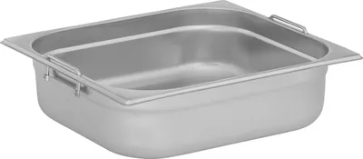 Produktbild von TECHNICA Behälter GN 2/3 100 mm mit Griffen aus rostfreiem Edelstahl | Gastro Container stapelbar | Edelstahlwanne Küche | Hitzebeständig -40 °C bis 300 °C | Gastronorm