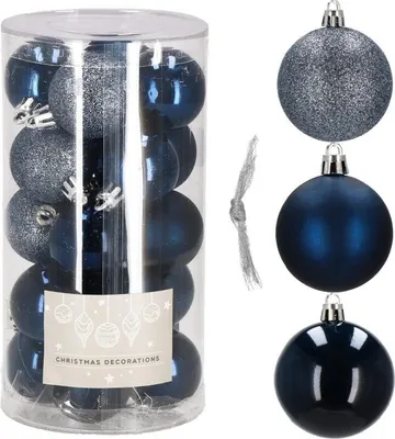 Obrázek produktu pro Vánoční baňky modré mix - 4cm, sada 20ks