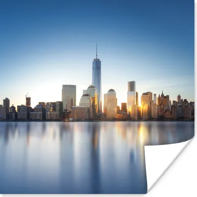Produktbild von MuchoWow® Poster New York - Skyline - Wasser 50x50 cm - Wohnzimmerdekoration