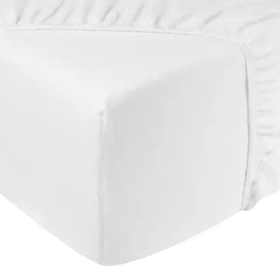 Produktbild von DoubleDry Spannbettlaken Jersey 140x200cm - 100% Baumwolle - Spannbetttuch - 28cm Steg - Weiß