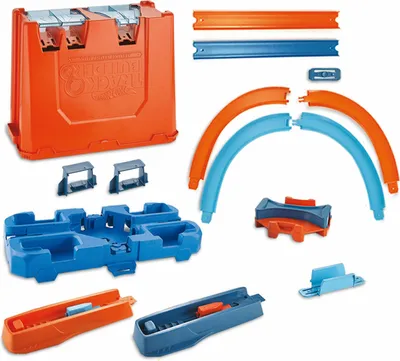 Produktbild von MATTEL Hot Wheels Track Builder Unlimited Mega Stunt Box, Autorennbahn inkl. 2 Spielzeugautos GGP93 - Neu /