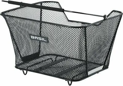 Produktbild von Basil Base M MIK, Hinten, Fahrradkorb, Stahl, Schwarz, 14 l, 430 mm