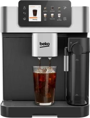 Produktbild von Kaffeevollautomat BEKO CEG7348X, 1350 W, 250g Bohnenbehälter, 2L Tank, Milchaufschäumer, Schwarz/Silber
