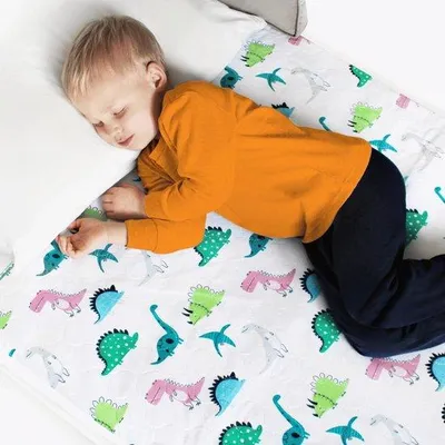 Obrázok produktu pre Pratateľný vankúš do detskej postele, 86 x 91 cm, vodoodolný, do jednolôžkových postelí, dinosaurus