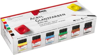 Obrázok produktu pre KREUL akrylová lesklá farba, základná sada 6 x 20 ml