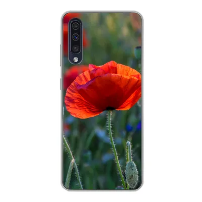 Produktbild von MuchoWow® Handyhülle Schutzhülle Hülle für Samsung Galaxy A30s Bunte Mohnblumen in den Niederlanden Silikon Softcase Handy Hülle - Karteninhaber