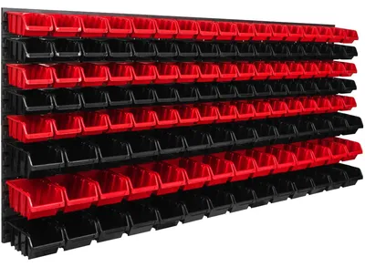 Produktbild von Werkzeugtafel - Wandmontierte Garagenaufbewahrung - 172 x 78 cm - 127 Aufbewahrungsboxen