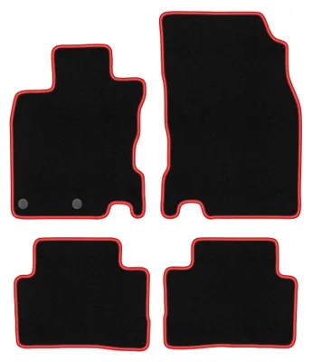 Immagine prodotto di Tappetini in moquette per Nissan Qashqai II J11 2013- (crossover) – set 4 pezzi, nero/rosso, su misura – Wielganizator CARLUX