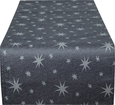 Produktbild von Tischläufer 30x160 cm Grau Weihnachten Polyester Sterne Tischband Herbst Advent Weihnachts Tischdeko