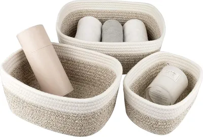 Produktbild von 3 psc Wickeltisch Organizer,Aufbewahrungskörbe,Braun