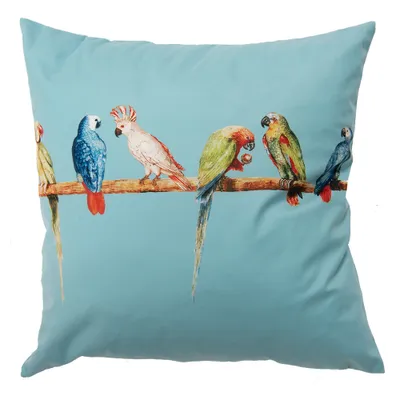 Produktbild von Clayre & Eef Kissenbezug 45x45 cm Türkis Polyester Quadrat Papagei