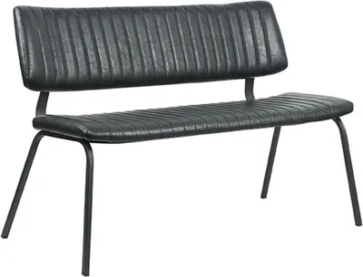 Produktbild von LABEL51 Esszimmerbank Gusto - Schwarz - Kunstleder - 120 cm