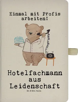 Produktbild von Mr. & Mrs. Panda notizbuch Hotelfachmann Leidenschaft - Transparent - Geschenk, Adressbuch, Hotelier, Ausbildung, Journal, Spruch, Witzig, Lustig, Tagebuch, Kladde