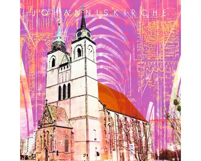 Produktbild von Glasbild Magdeburg Johanniskirche 20x20 cm