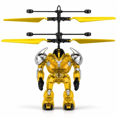 Produktbild von Fliegender Roboter mit Sensorsteuerung – gelb -Interaktives Flugspielzeug für Kinder, KI-generiertes Bild