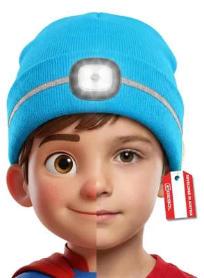Produktbild von Gebol LED Mütze Kinder Wintermütze mit Licht, blau, USB-aufladbar