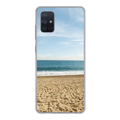 Produktbild von MuchoWow® Handyhülle Schutzhülle Hülle für Samsung Galaxy A71 Strand - Sand - Meer Silikon Softcase Handy Hülle - Kartenbesitzer