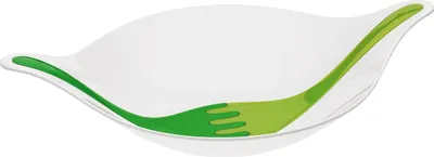 Produktbild von Koziol Salatschüssel mit Salatbesteck LEAF L - 3 Liter - Kunststoff - Design - Weiß/Grün