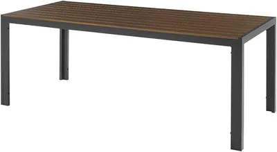 Obrázok produktu pre Moderný záhradný stôl DESIGNO - 205 cm - tmavohnedý/čierny - hliník, odolný voči poveternostným vplyvom, vonkajší stôl