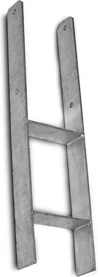 A galvanized steel H-anchor for fence posts.