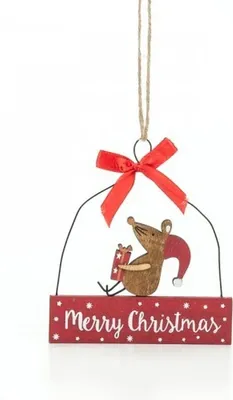Produktbild von Sass & Belle Wandschild mit Aufschrift "Merry Christmas", aus Holz, Rot