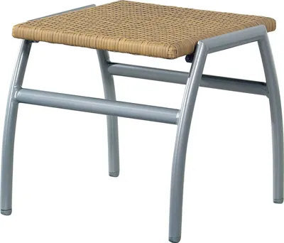Produktbild von Inko Fußhocker New York Aluminium silber/Geflecht natur Sitzhocker 45,5x51x46 cm