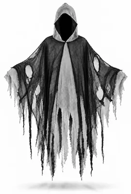 Halloween-Umhang mit Kapuze für Kinder, schwarz, 120-145 cm