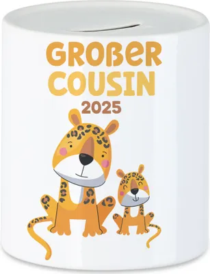 Produktbild von Großer Cousin 2025 Spardose Löwen Cousin Familie Love Liebe Geborgenheit Beschützer Cousins Zusammenhalt