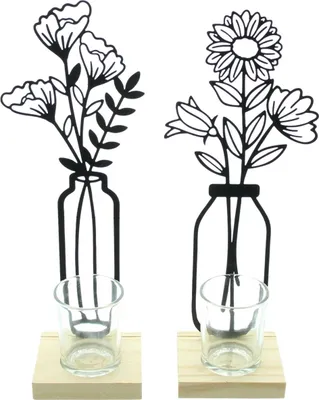 Produktbild von Teelichthalter "Metallblumen", 2er Set