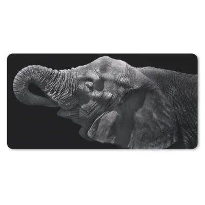 Produktbild von MuchoWow® Mauspad Mousepad Elefant - Tiere - Schwarz - Natur 60x30 cm - Mousepads - Maus Mat - Pad - Mausunterlage - Nachhaltig