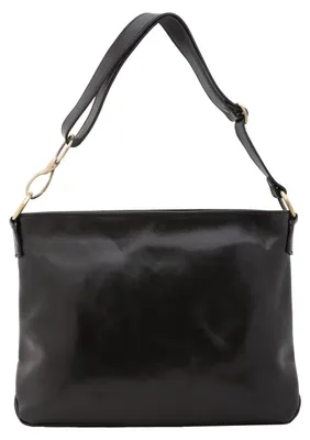 Image de Sac bandoulière pour femmes, en cuir véritable, avec bandoulière réglable, fabriqué en Italie