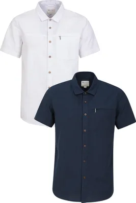 Obrázok produktu pre Mountain Warehouse - Pánske tričko "Coconut" (2-pack) s krátkym rukávom MW4259 (S) (White/Dark blue)
