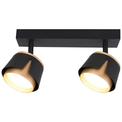 Obrázek produktu pro XUDO LED stropní reflektor GX53 černý zlatý 2 žárovky otočný IP20