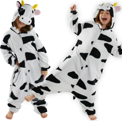 Zdjęcie produktu dla Piżama dziecięca jednoczęściowa ciepła krowa prezent strój kigurumi 146-152