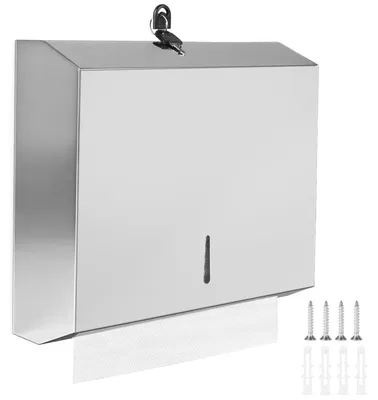 Produktbild von Handtuchspender Edelstahl - Wandmontage - Abschließbar - Hygienisch - Langlebig - 28,3 x 26,3 x 10 cm - Papierdispenser