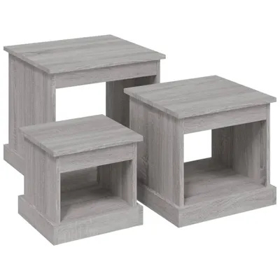 Produktbild von vidaXL Couchtische 3 Stk. Grau Sonoma Holzwerkstoff