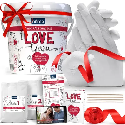 Produktbild von niimo 3D Gipsabdruck Set für Paare | DIY Hand Casting Kit Geschenk Hochzeit