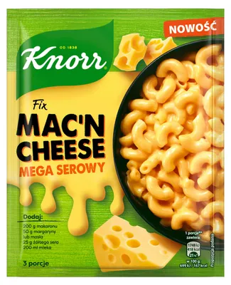 Obrázek produktu pro Knorr Fix Makaron Mac'n'Cheese se sýrem 33 g