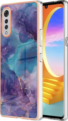 Produktbild von LG Velvet Hülle, Muster Dünn TPU Silikon Stoßdämpfer Bumper Schutzhülle für LG Velvet 4G 5G / G9 Velvet Lila