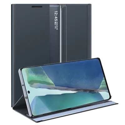 Obrázek produktu pro Galaxy Note 20 Pouzdro, Slim Flip Kožené Pouzdro s Okénkem a Stojánkem pro Samsung Galaxy Note 20 Námořnická modrá