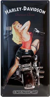 Produktbild von Nostalgic-Art - Blechschild 25 x 50cm - Harley-Davidson - Biker Babe