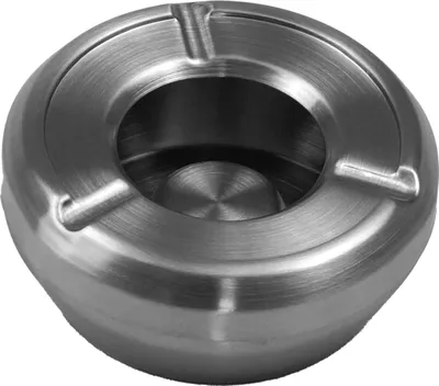 Produktbild von 1 Stück Windaschenbecher Aschenbecher mit abnehmbaren Deckel aus Edelstahl ø 9,8cm