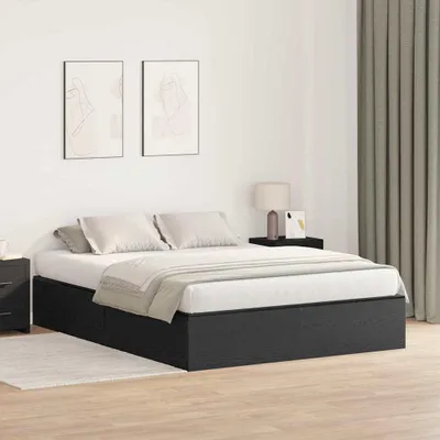 Produktbild von Maison Exclusive - Aufbewahrungsbettgestell Schwarz Eichen-Optik 160 x 200 cm