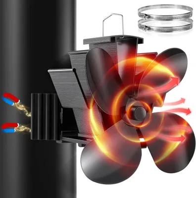 Produktbild von Kaminofen Ventilator 6 Flš¹gel Kaminventilator Ofenventilator Stromloser Lš¹fter Stove Fan Gebl?se ohne Strom fš¹r Kamin Holz?fen ?fen Ger?uscharmer
