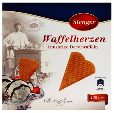 Produktbild von Stenger Waffelherzen, 3er Pack (3 x 430g Schachtel)