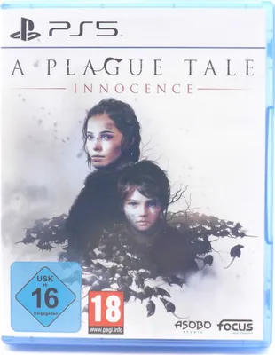 The image shows the front cover of a video game case for 'A Plague Tale: Innocence' on PlayStation 5.